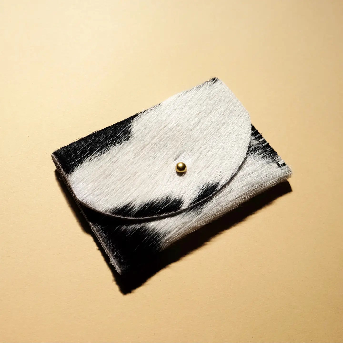 Black & White Leather Cardholder Hair on Hide
